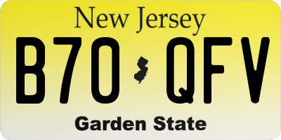 NJ license plate B70QFV