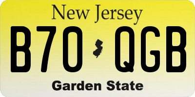 NJ license plate B70QGB