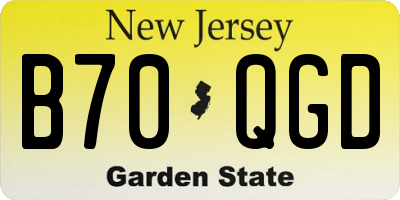 NJ license plate B70QGD