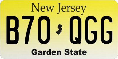 NJ license plate B70QGG