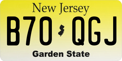 NJ license plate B70QGJ