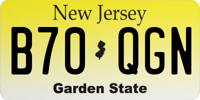 NJ license plate B70QGN