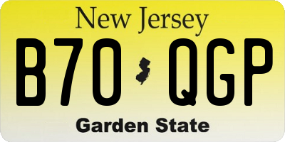 NJ license plate B70QGP