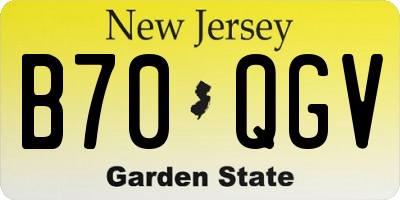 NJ license plate B70QGV