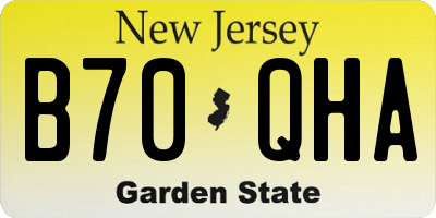 NJ license plate B70QHA