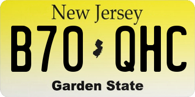 NJ license plate B70QHC