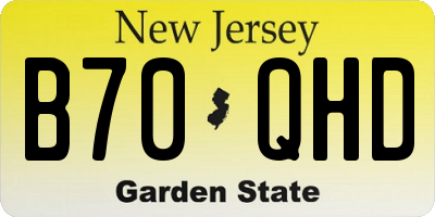NJ license plate B70QHD