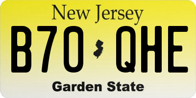 NJ license plate B70QHE
