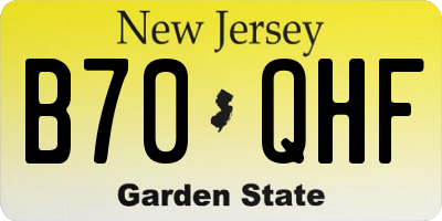 NJ license plate B70QHF