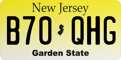 NJ license plate B70QHG