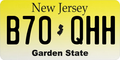 NJ license plate B70QHH