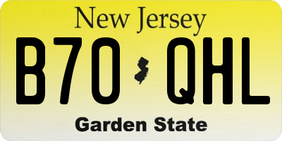 NJ license plate B70QHL