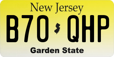 NJ license plate B70QHP