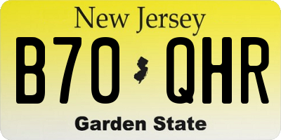 NJ license plate B70QHR