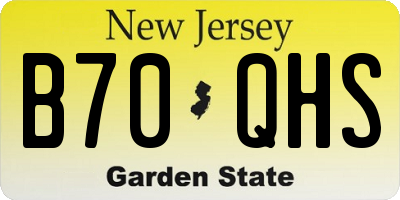 NJ license plate B70QHS