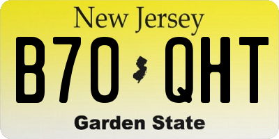 NJ license plate B70QHT