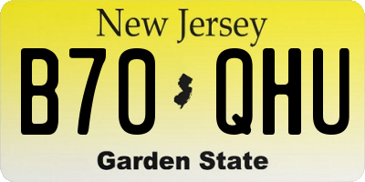 NJ license plate B70QHU