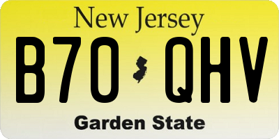 NJ license plate B70QHV