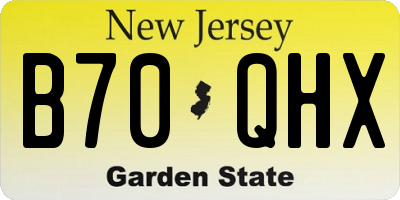 NJ license plate B70QHX