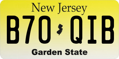 NJ license plate B70QIB