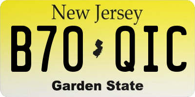 NJ license plate B70QIC