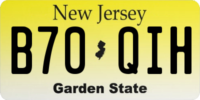 NJ license plate B70QIH