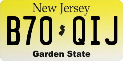 NJ license plate B70QIJ