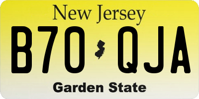 NJ license plate B70QJA