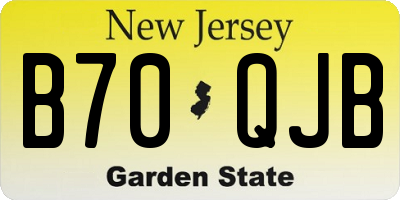 NJ license plate B70QJB