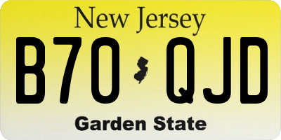 NJ license plate B70QJD