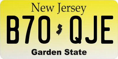 NJ license plate B70QJE