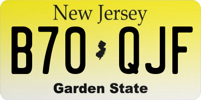 NJ license plate B70QJF