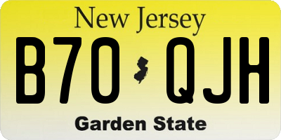 NJ license plate B70QJH
