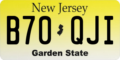 NJ license plate B70QJI