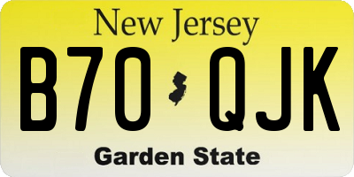 NJ license plate B70QJK