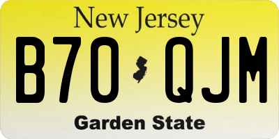 NJ license plate B70QJM