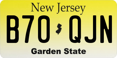 NJ license plate B70QJN