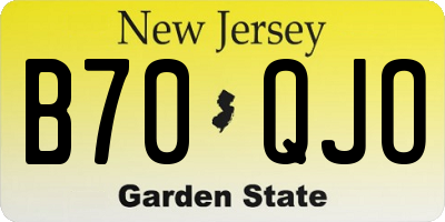 NJ license plate B70QJO