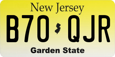 NJ license plate B70QJR