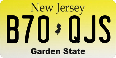 NJ license plate B70QJS