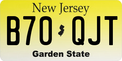 NJ license plate B70QJT
