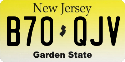 NJ license plate B70QJV