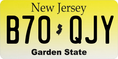 NJ license plate B70QJY
