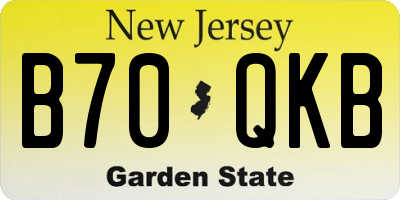 NJ license plate B70QKB