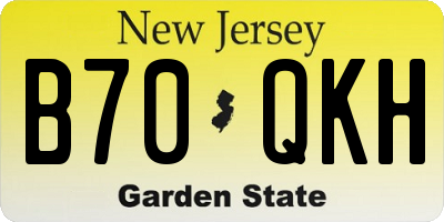 NJ license plate B70QKH