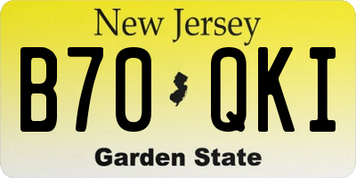 NJ license plate B70QKI