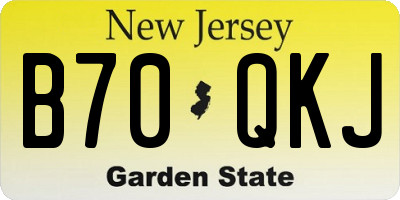 NJ license plate B70QKJ