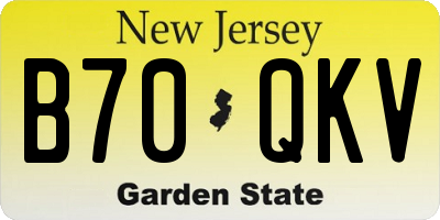 NJ license plate B70QKV
