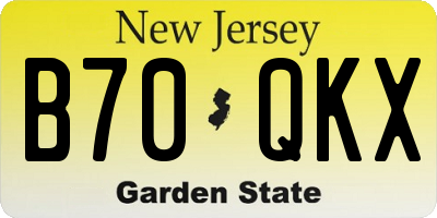 NJ license plate B70QKX