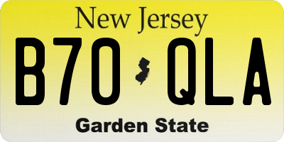 NJ license plate B70QLA